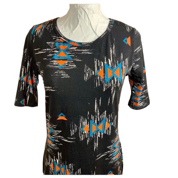 LuLaRoe Julia Pencil Dress Womens SZ S Tribal Aztec Print Stretch Bodycon Midi - Picture 3 of 5